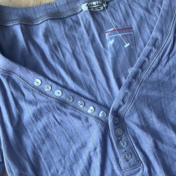 NWT New Free People Coffee Chat Long-Sleeve Lilac Top Size M - Picture 4 of 4
